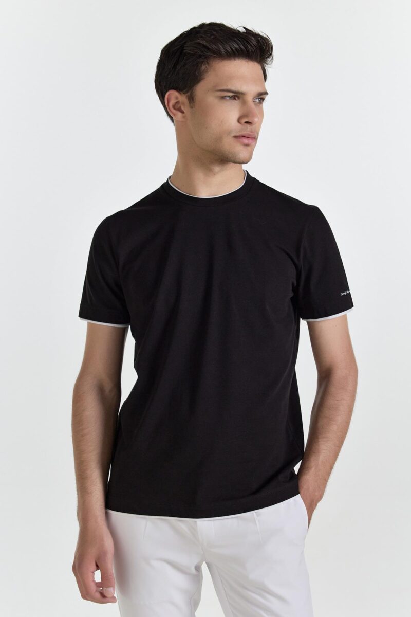 Ανδρικό T-shirt Μονόχρωμo Μαύρο