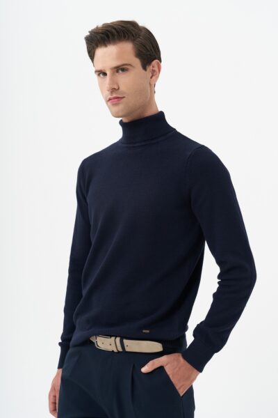 Πουλόβερ jacquard Dolcevita Μπλε